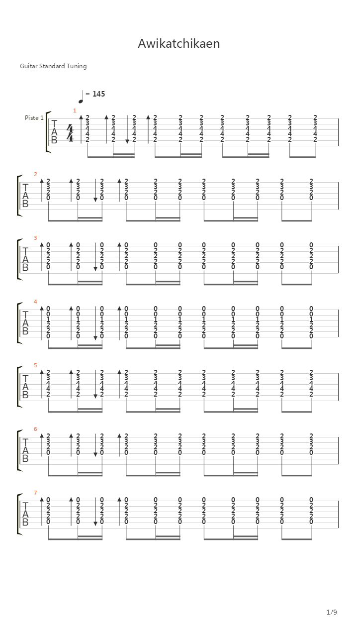 Awikatchikaen吉他谱