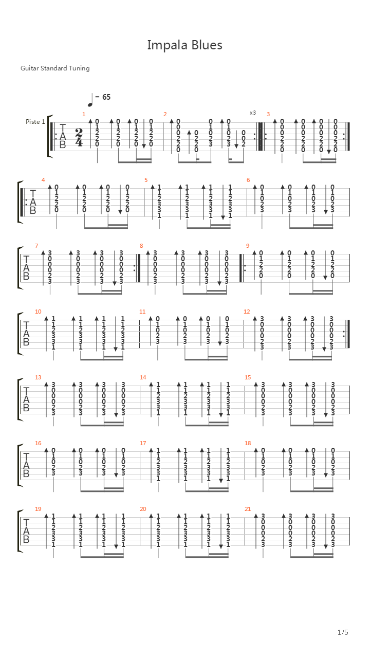 Impala Blues吉他谱