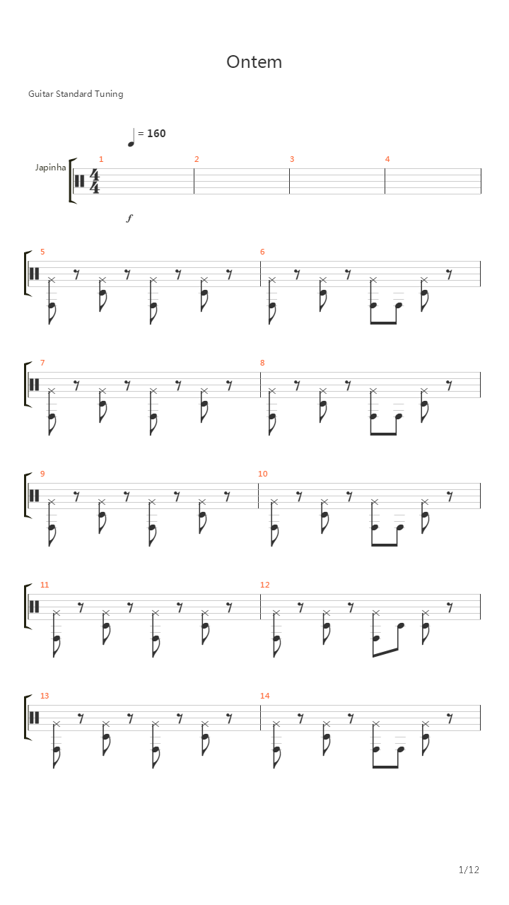Ontem吉他谱