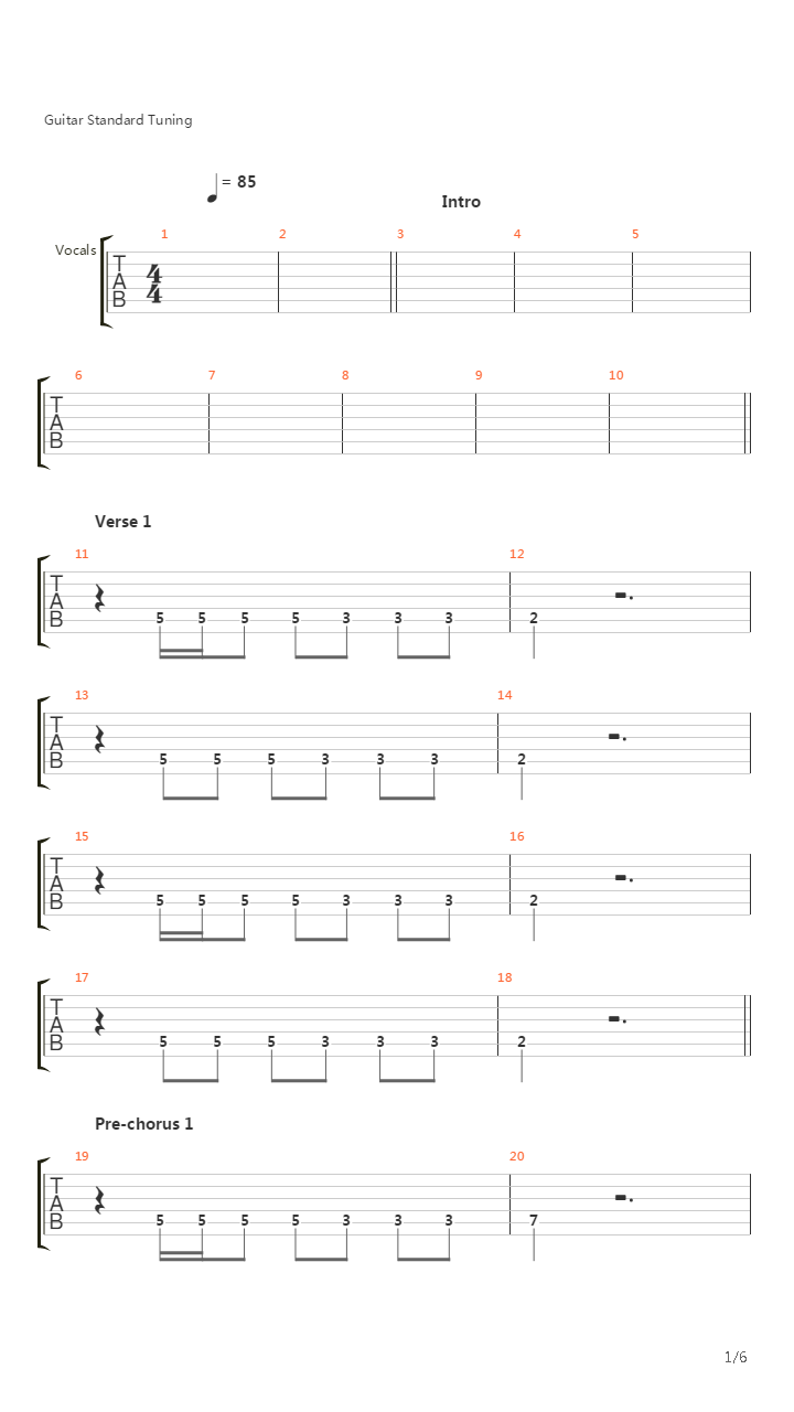 Low吉他谱