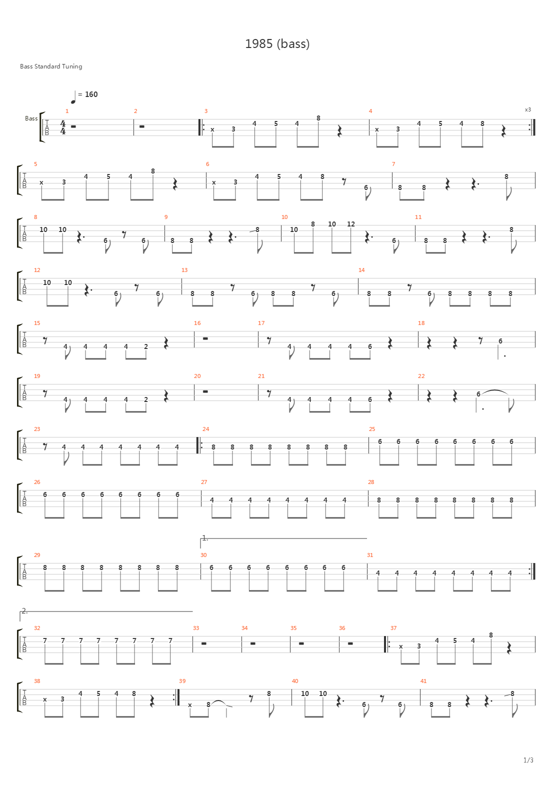 1985吉他谱