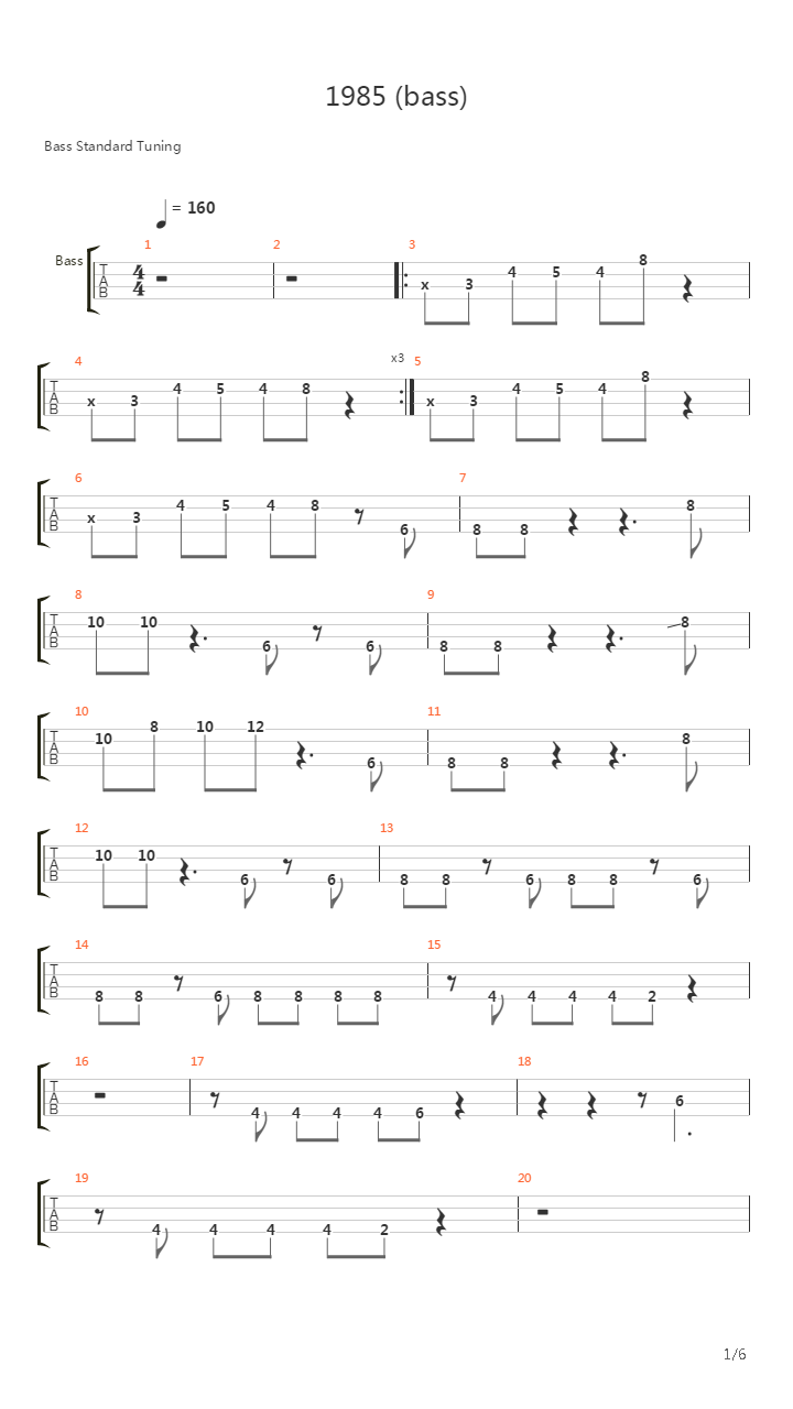 1985吉他谱