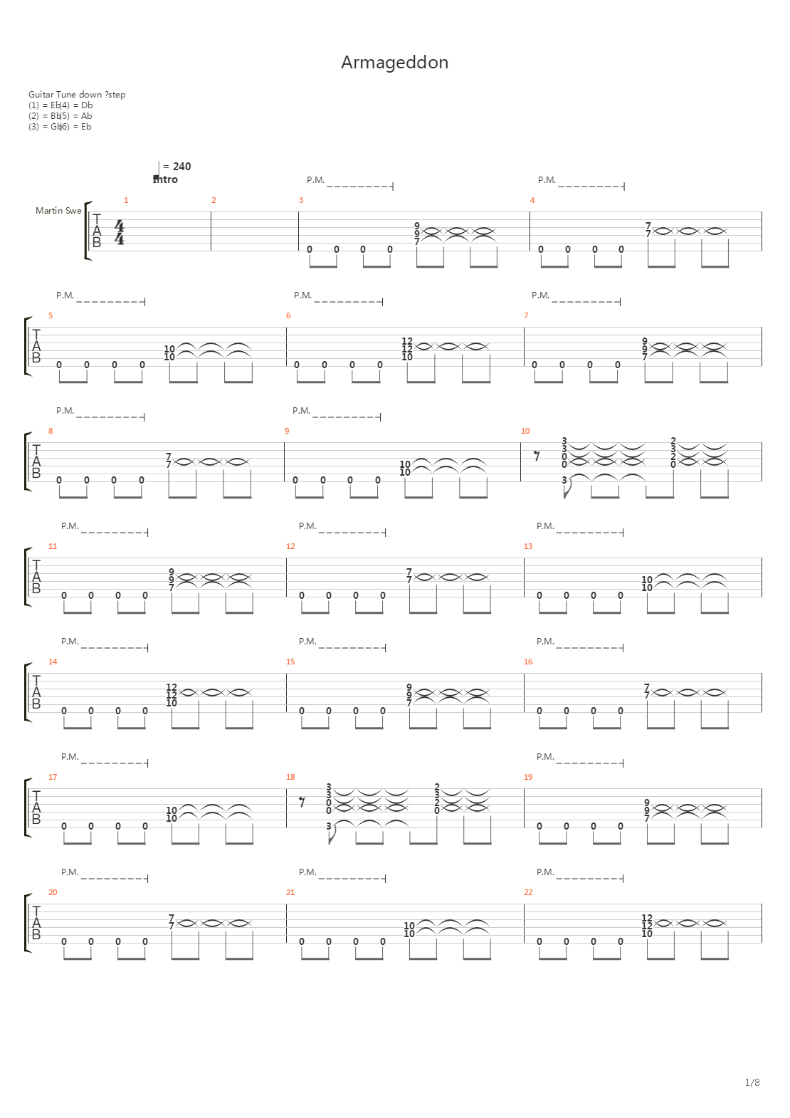 Armageddon吉他谱