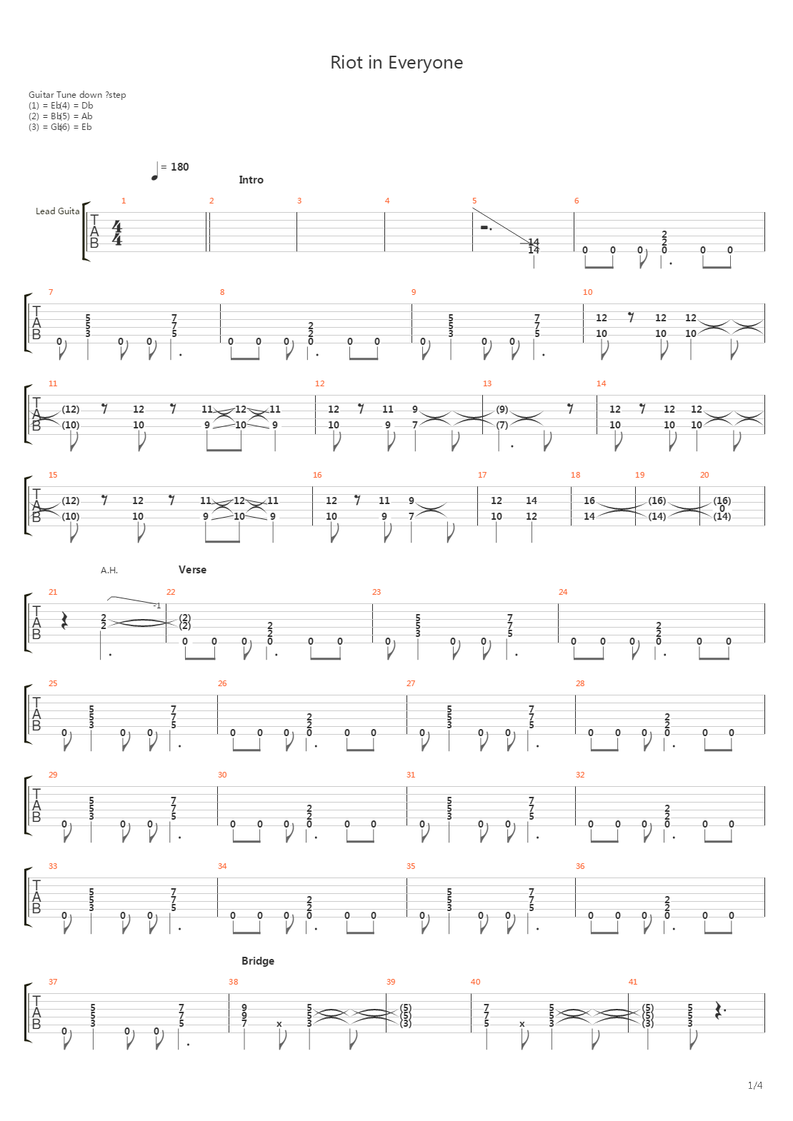 Riot In Everyone吉他谱