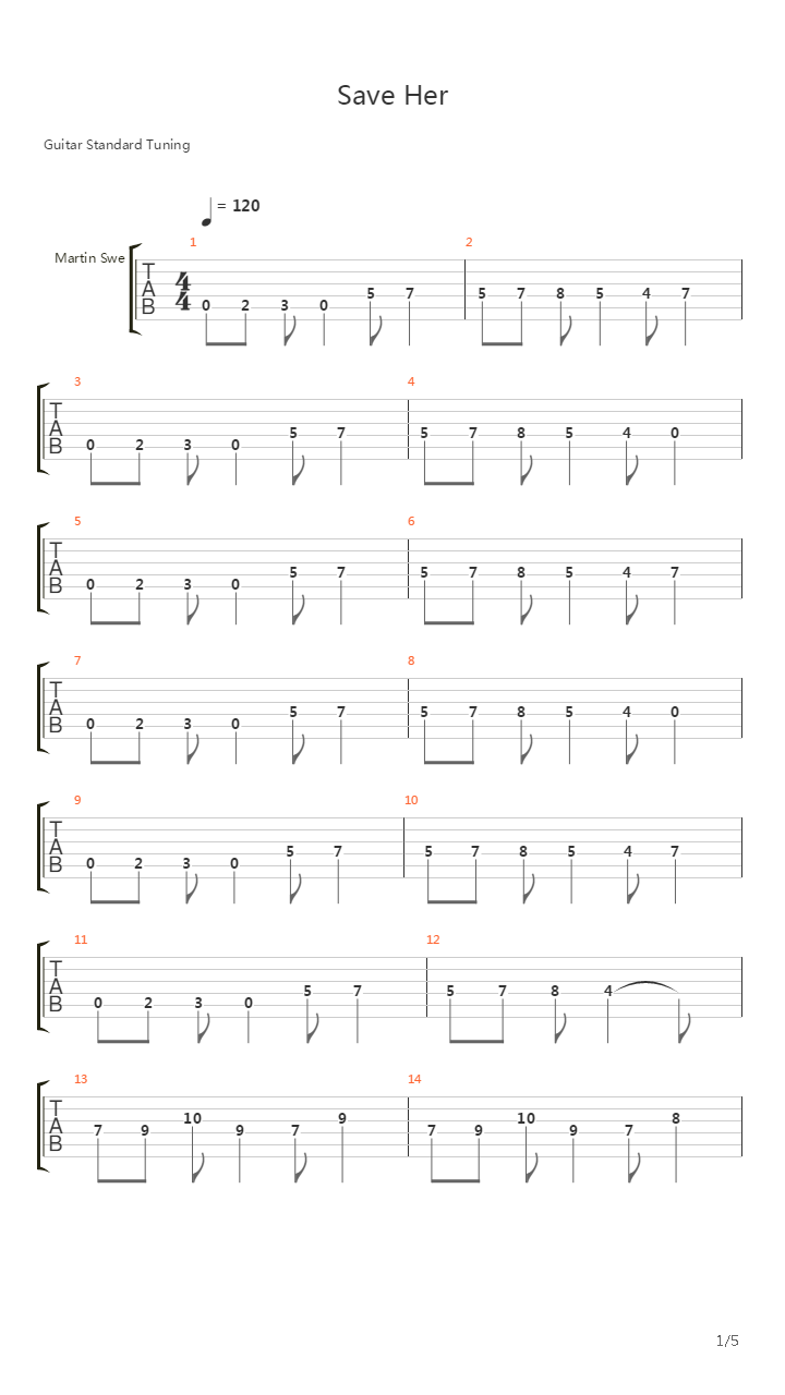 Save Her吉他谱