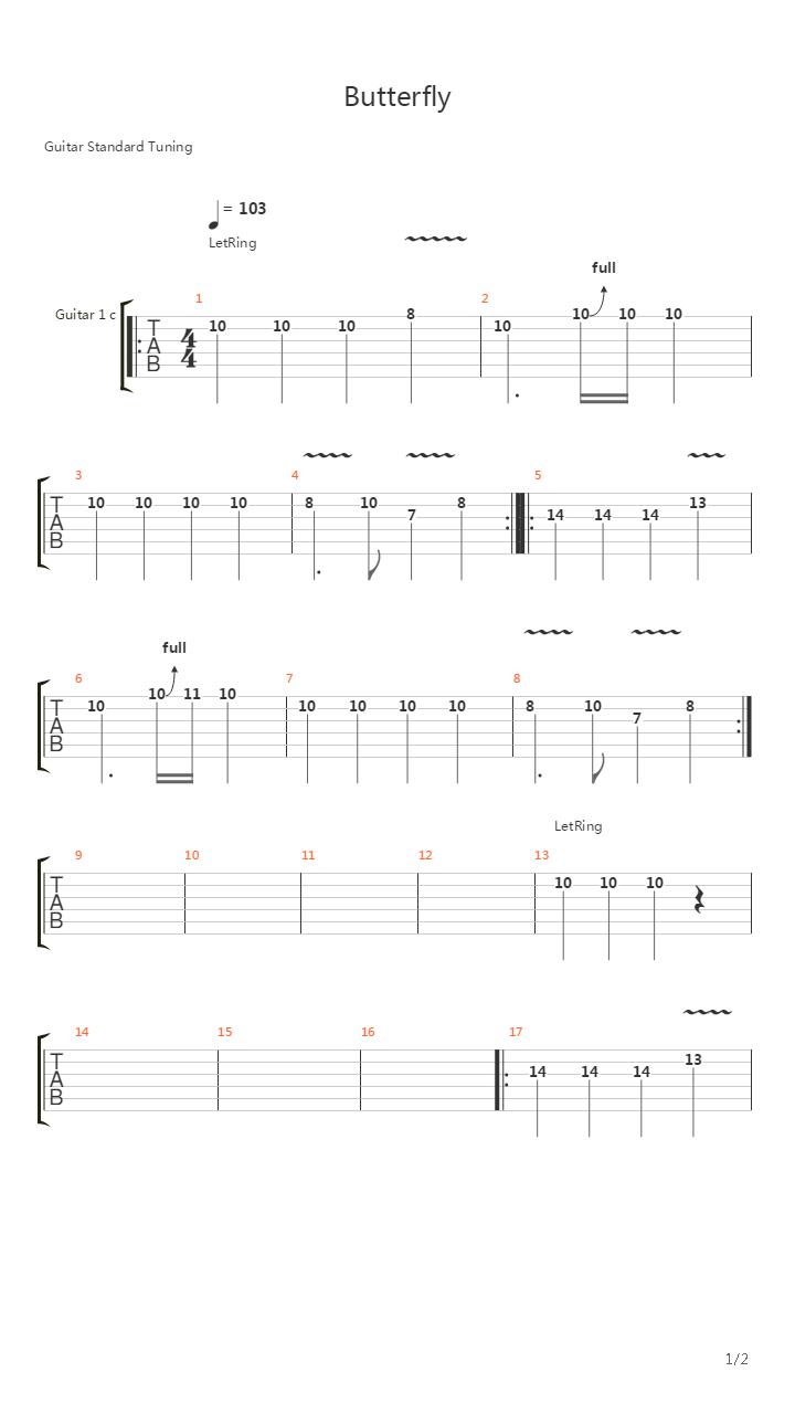 Butterfly吉他谱