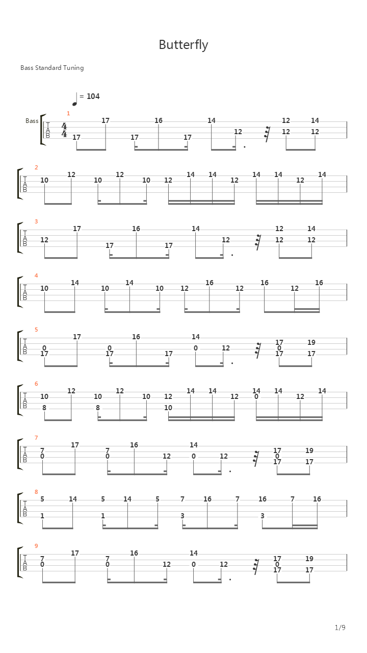 Butterfly吉他谱