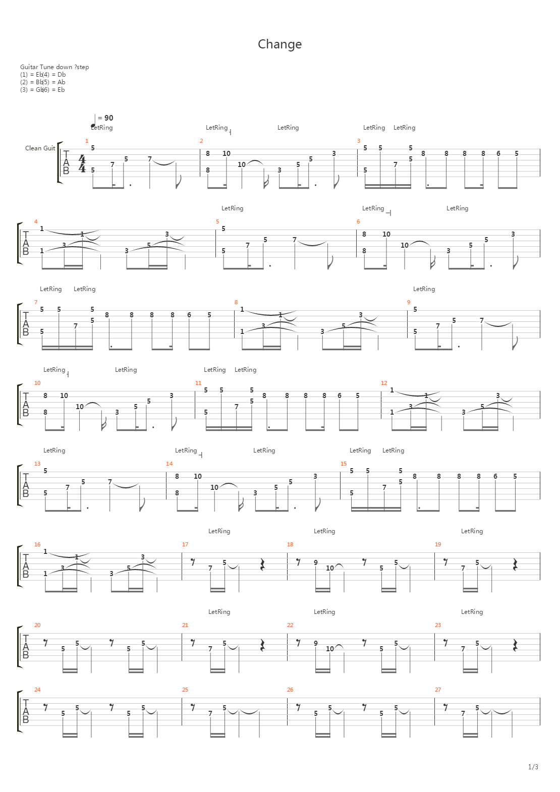 Change吉他谱