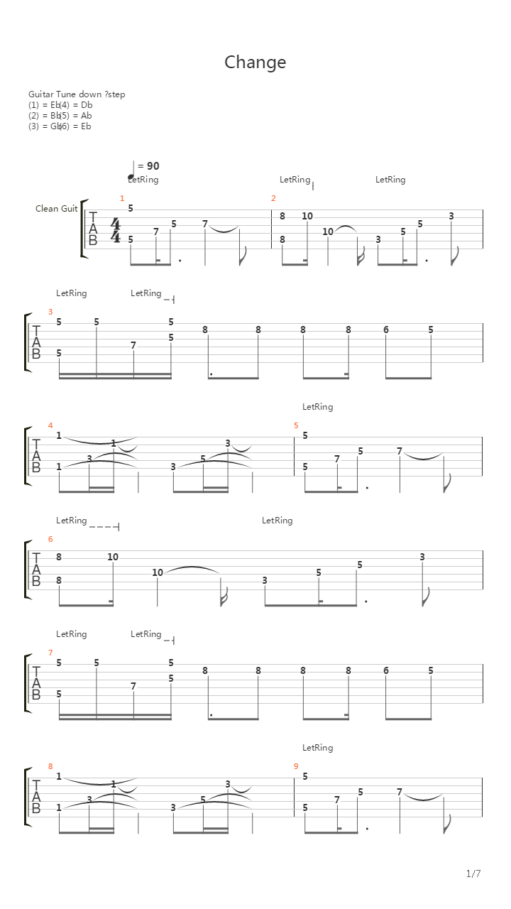 Change吉他谱