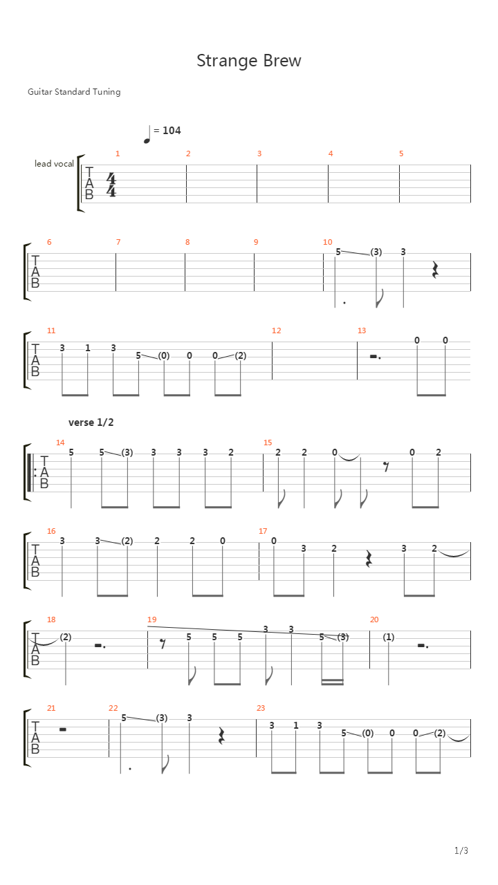 Strange Brew吉他谱
