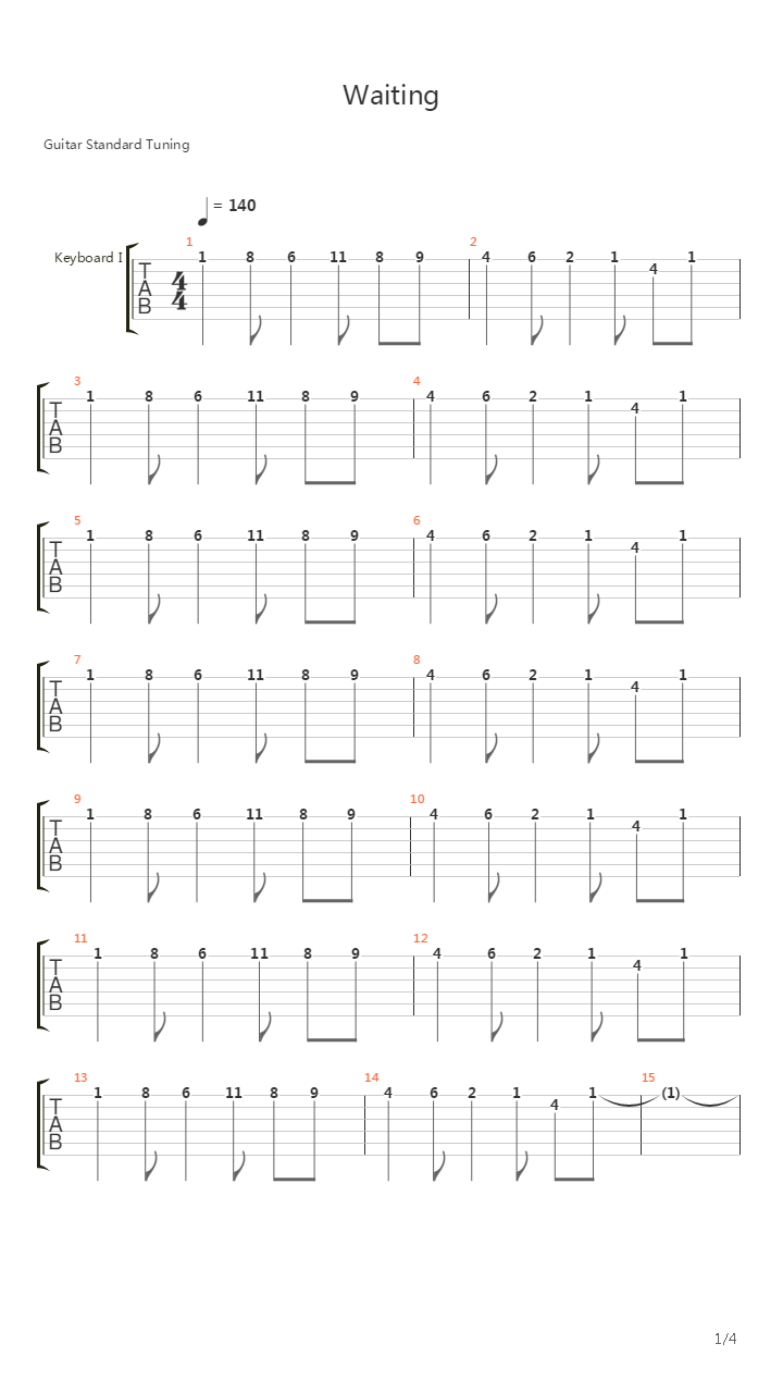 Waiting吉他谱