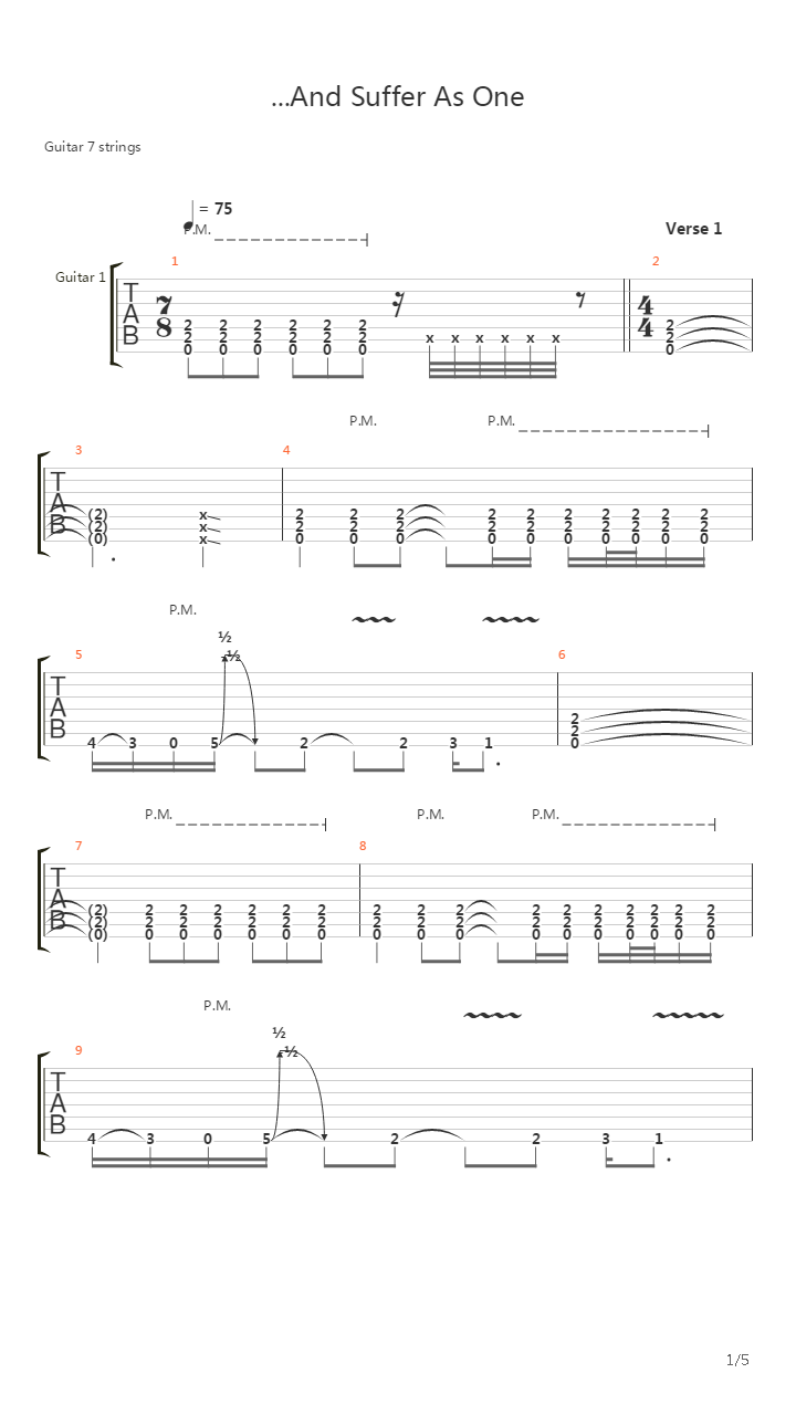 And Suffer As One吉他谱