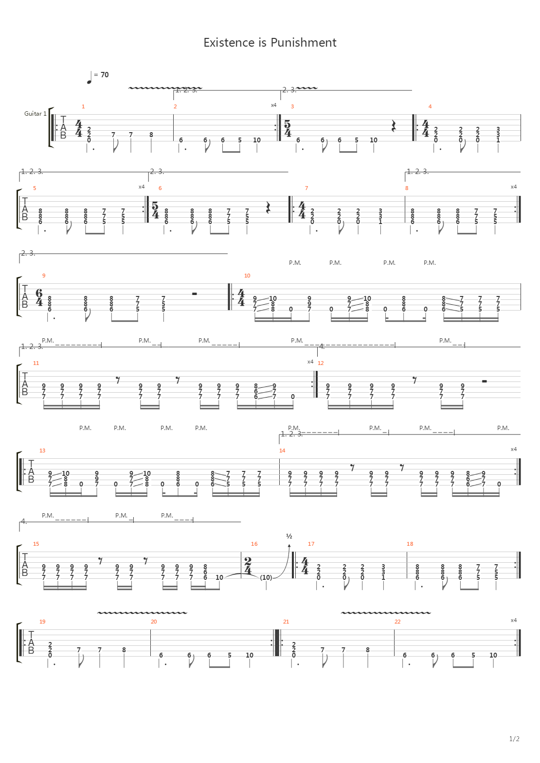 Existence Is Punishment吉他谱