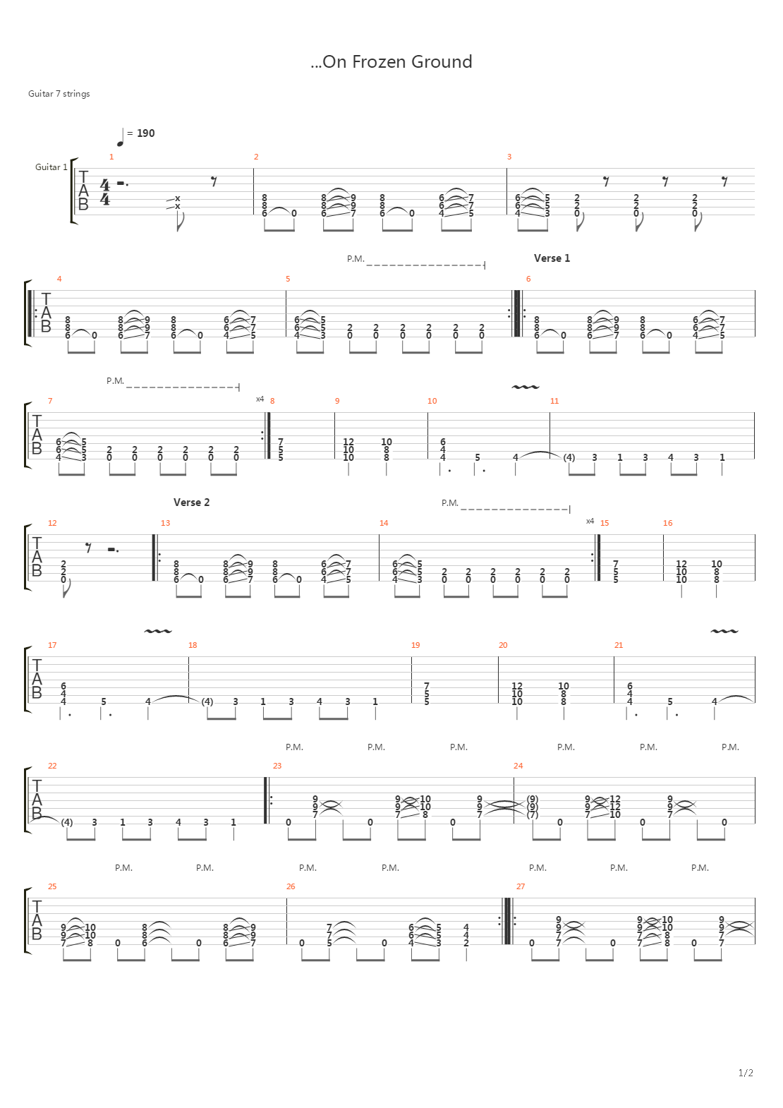 On Frozen Ground吉他谱