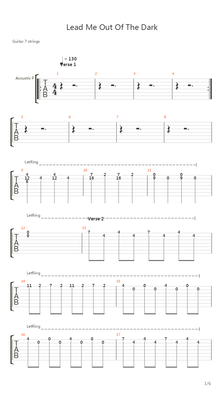 Lead Me Out Of The Dark吉他谱