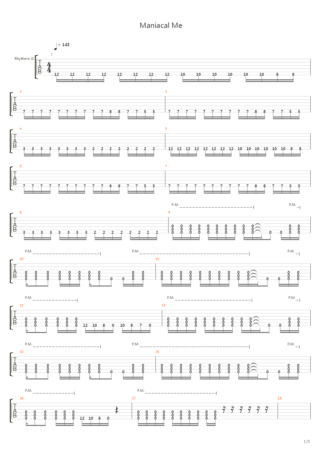 Maniacal Me吉他谱