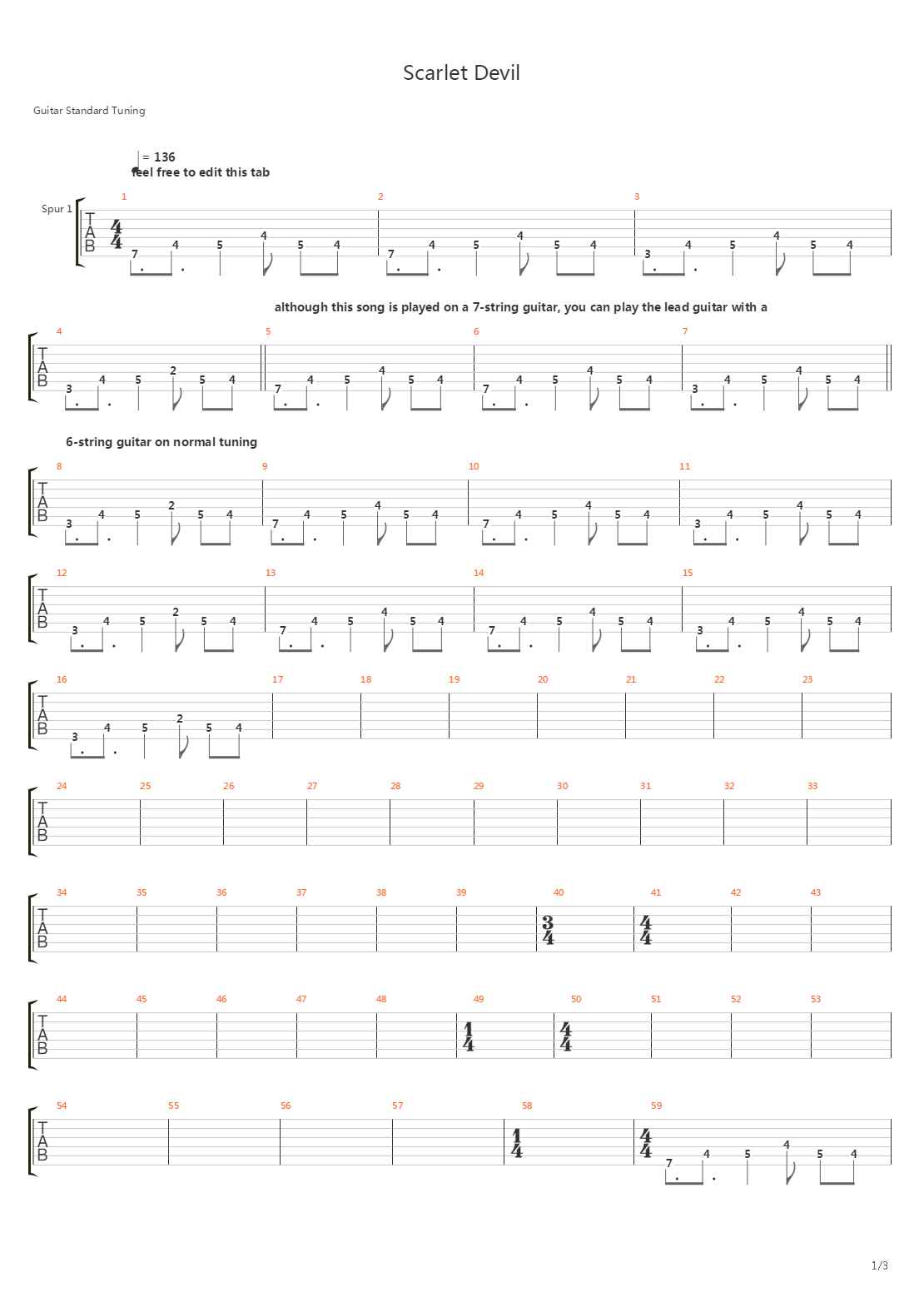 Scarlet Devil吉他谱