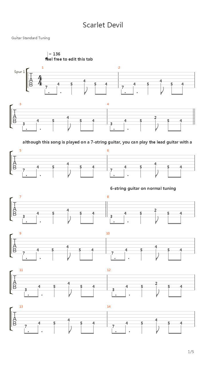 Scarlet Devil吉他谱