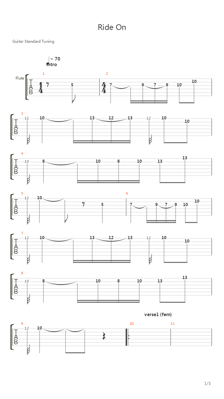 Ride On吉他谱