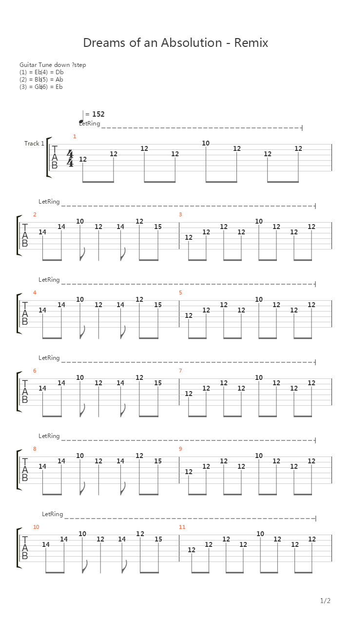 Dreams Of An Absolution - Remix吉他谱