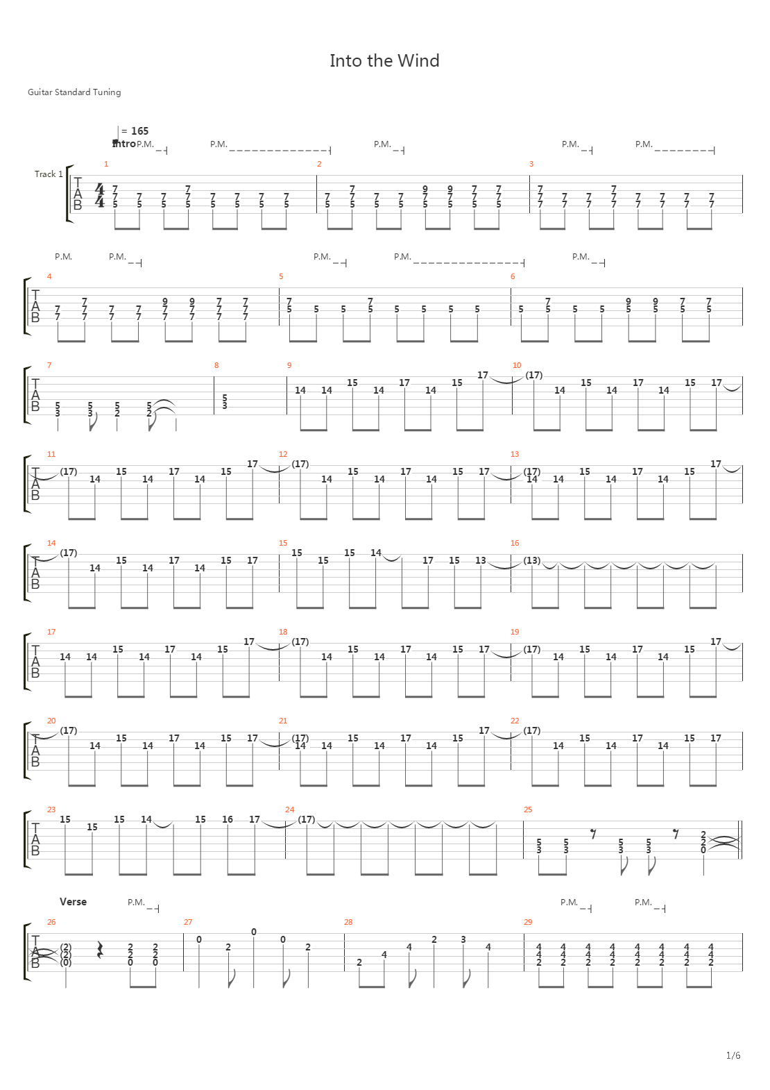 Into The Wind吉他谱