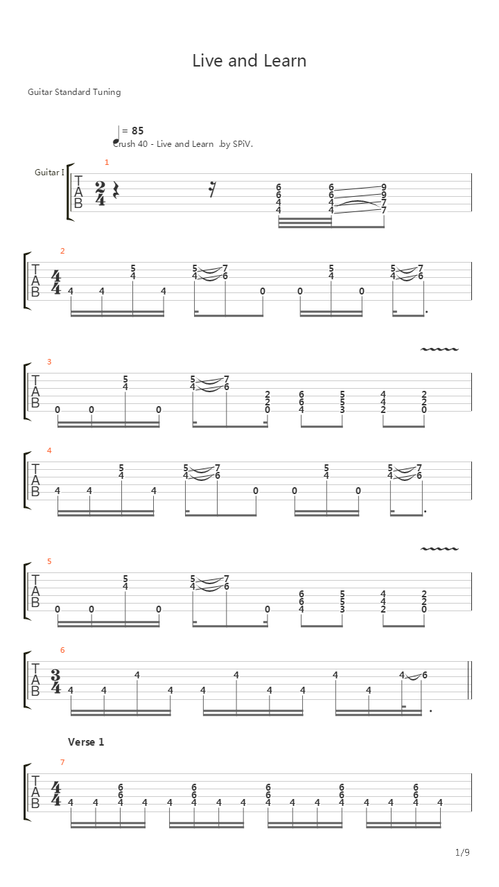 Live And Learn吉他谱