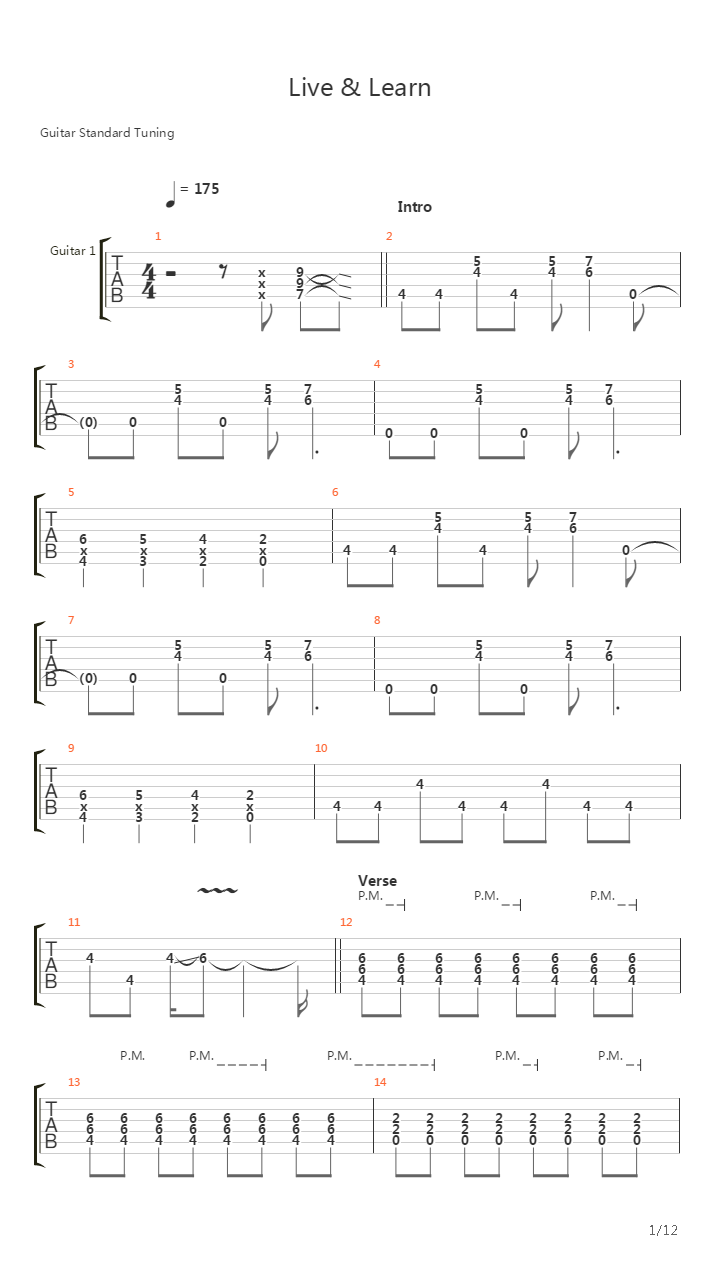 Live Learn吉他谱