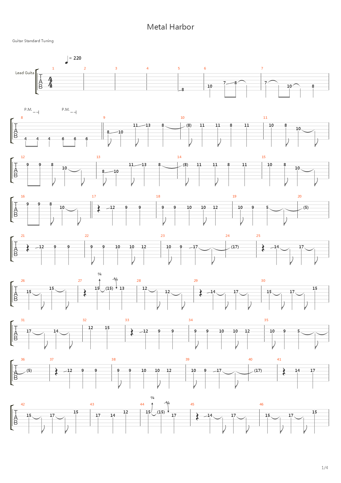 Metal Harbor吉他谱