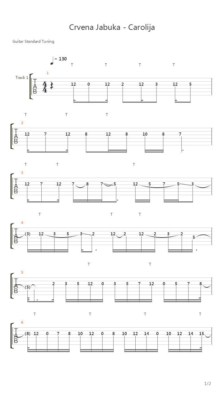 Carolija吉他谱