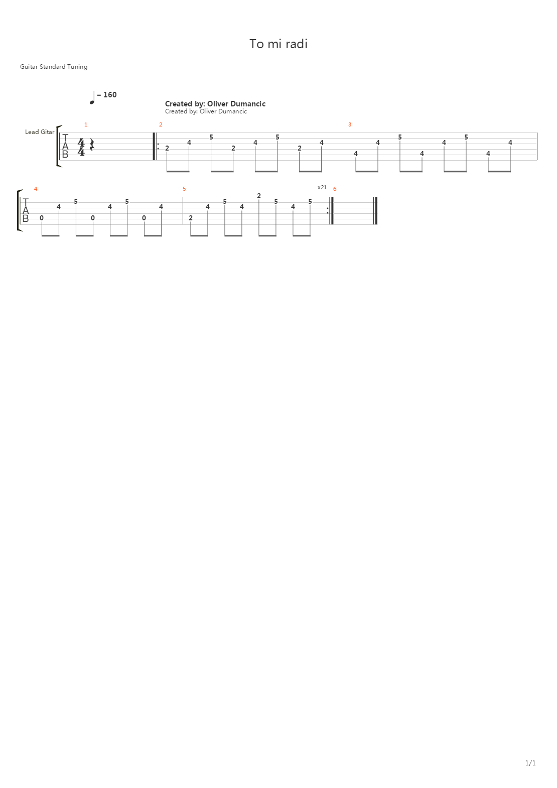 To Mi Radi吉他谱