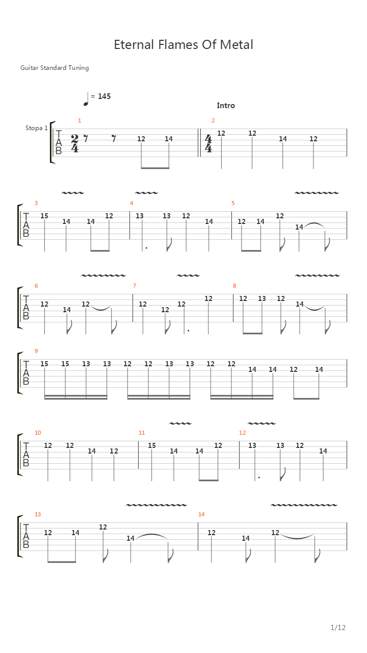 Eternal Flames Of Metal吉他谱