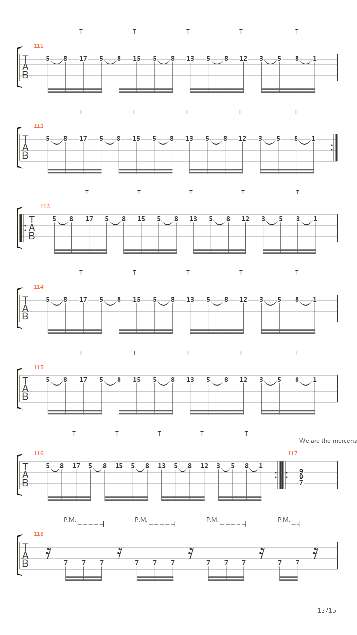 Mercenaries Of Metal吉他谱