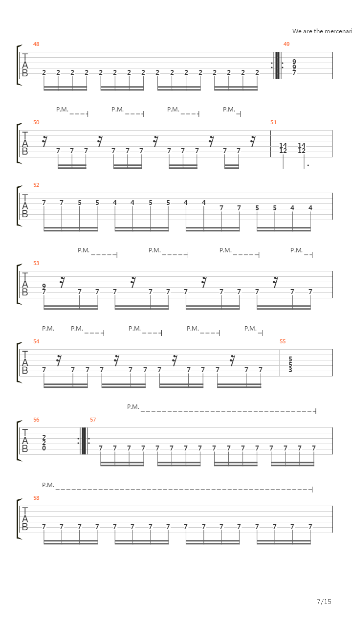 Mercenaries Of Metal吉他谱