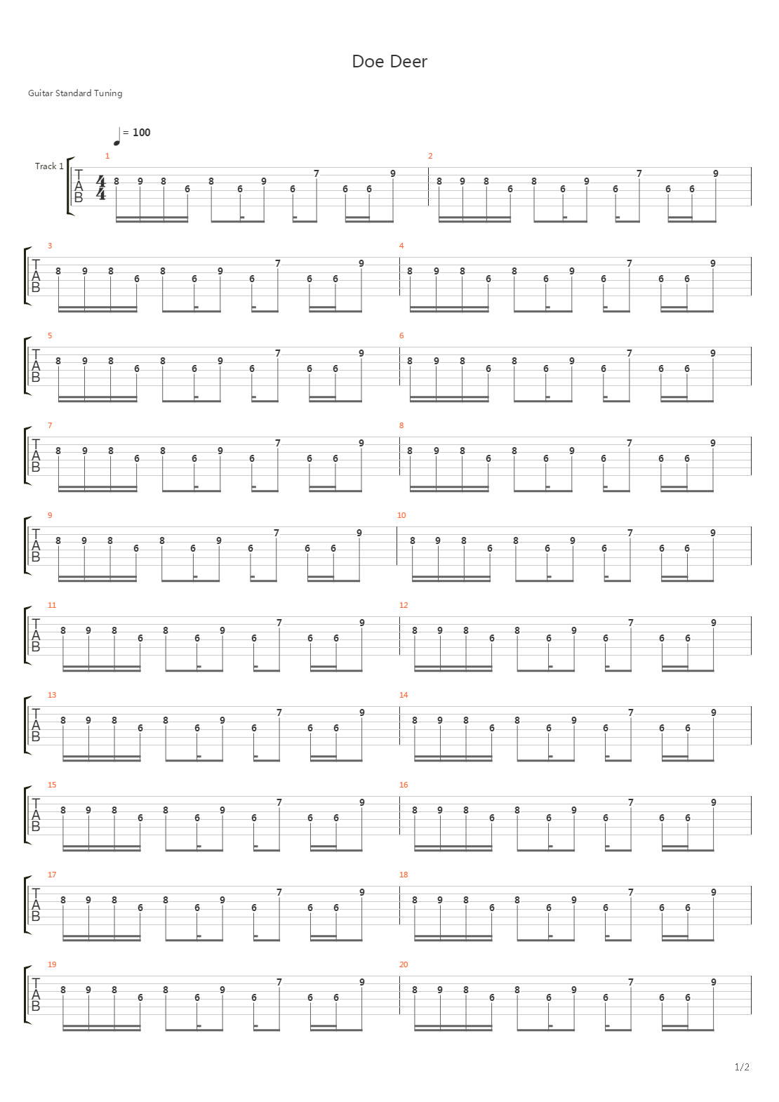 Doe Deer吉他谱
