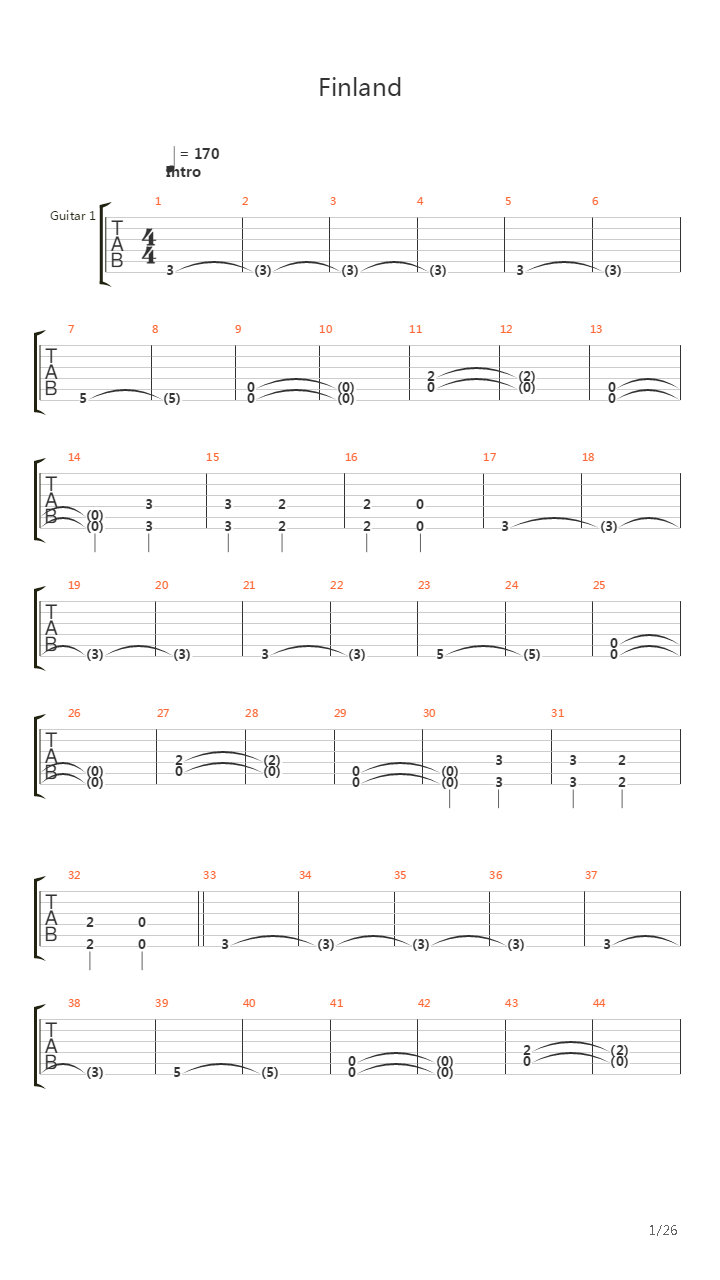 Finland吉他谱
