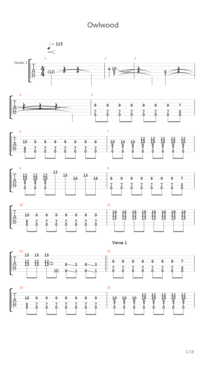 Owlwood吉他谱