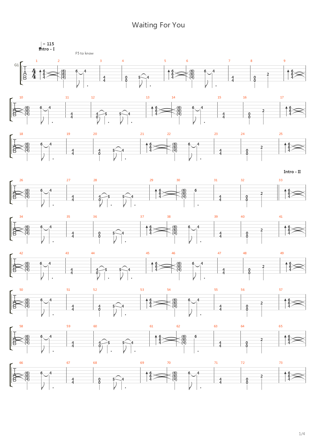 Waiting For You吉他谱