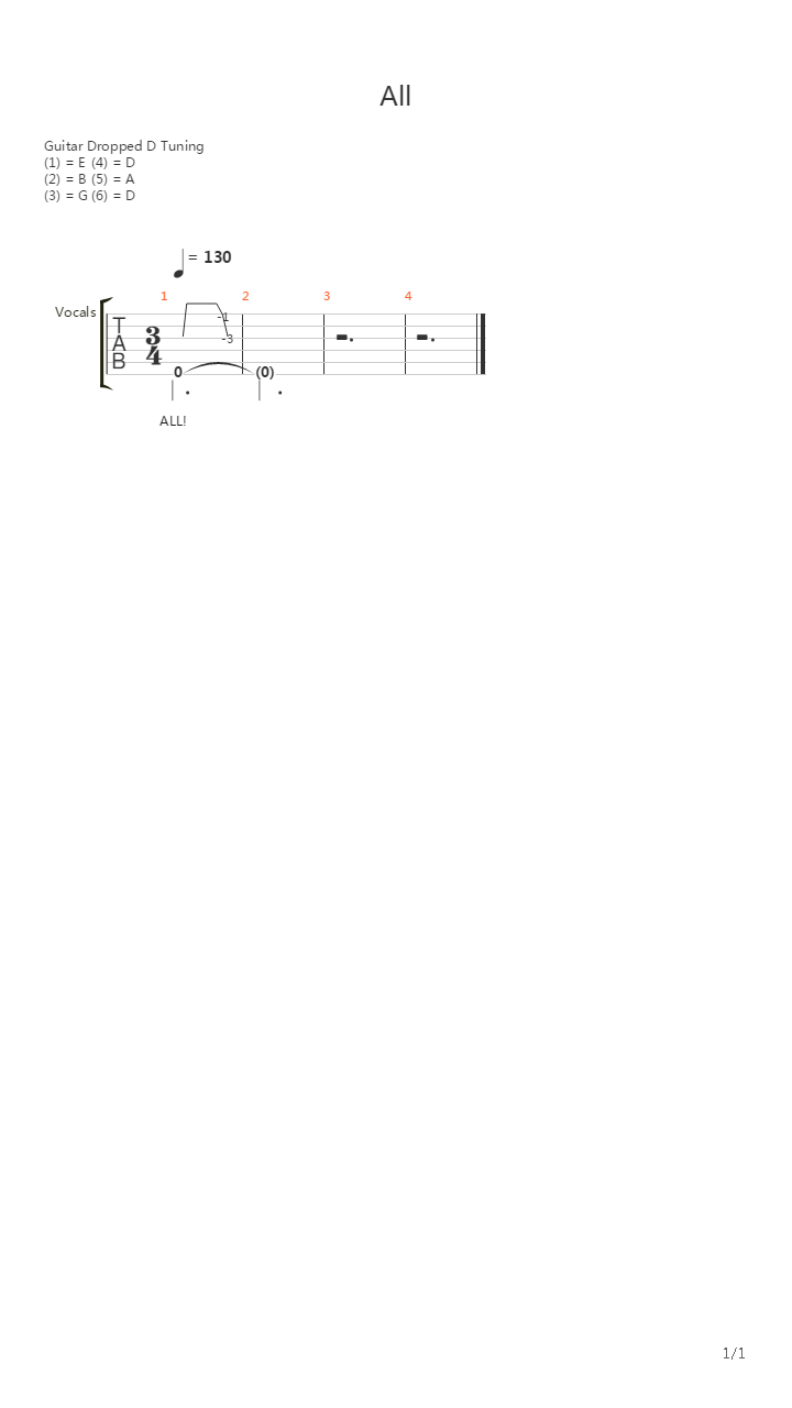 All吉他谱