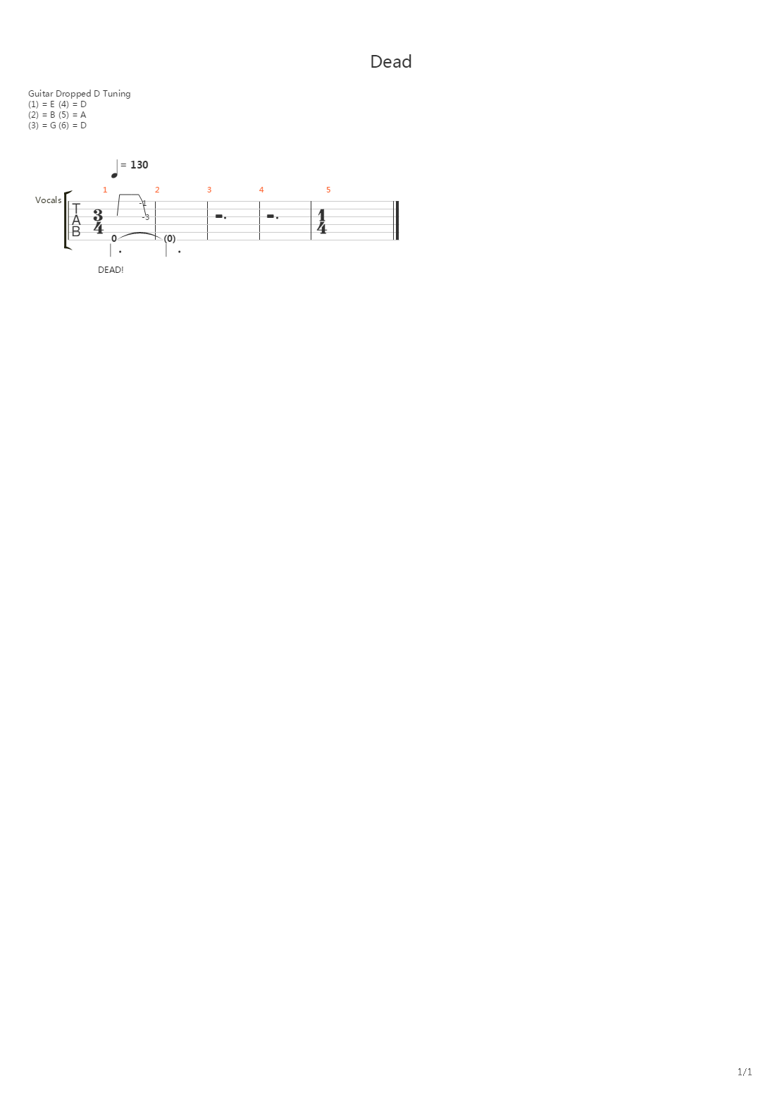 Dead吉他谱