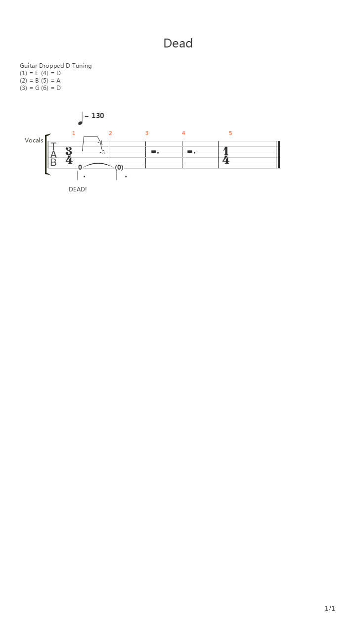 Dead吉他谱