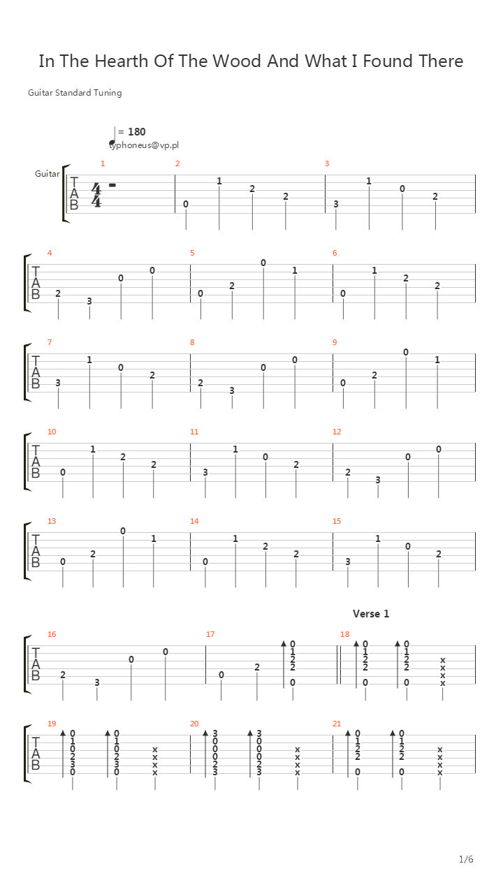 In The Heart Of The Wood And What I Found There吉他谱