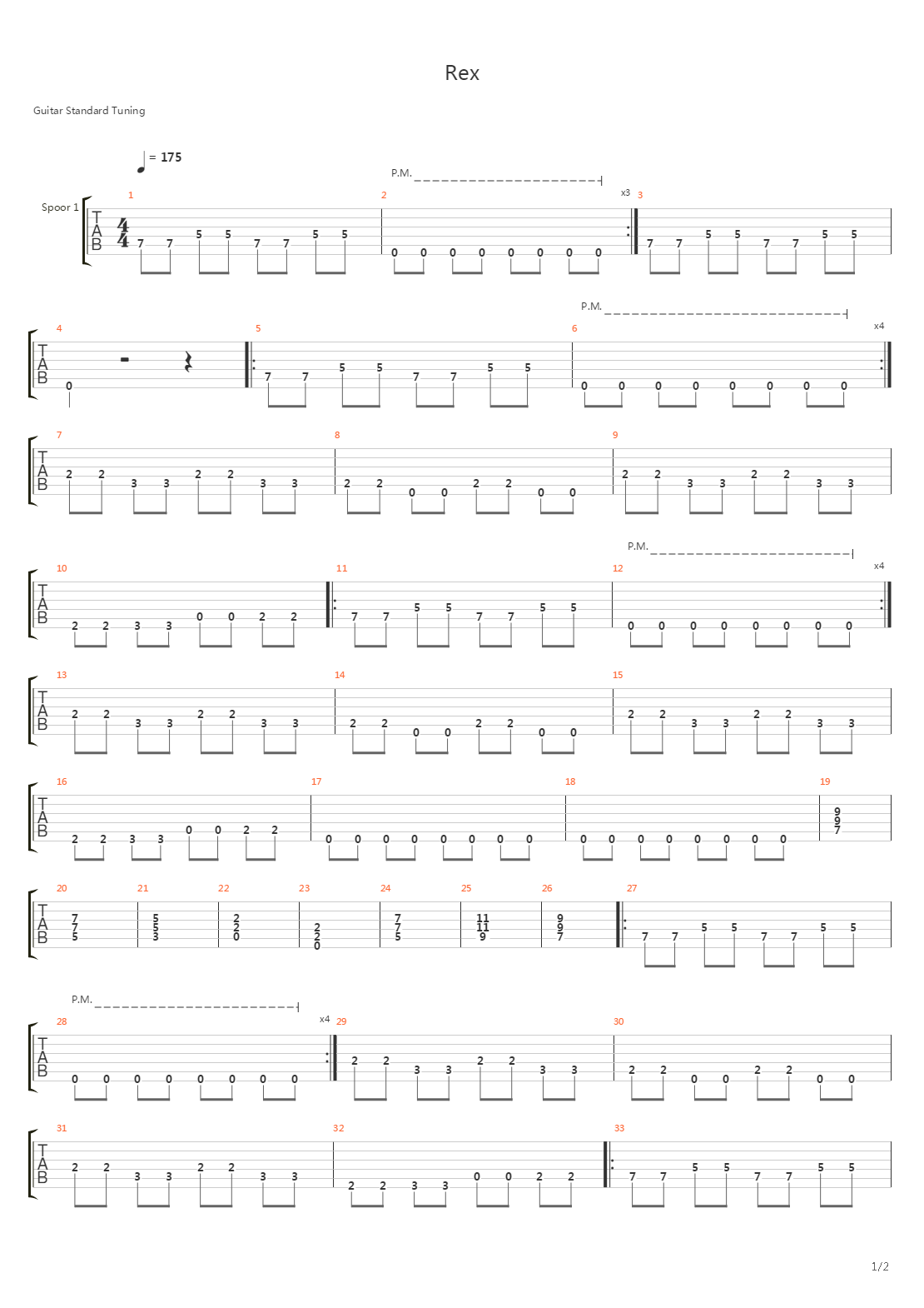 Rex吉他谱