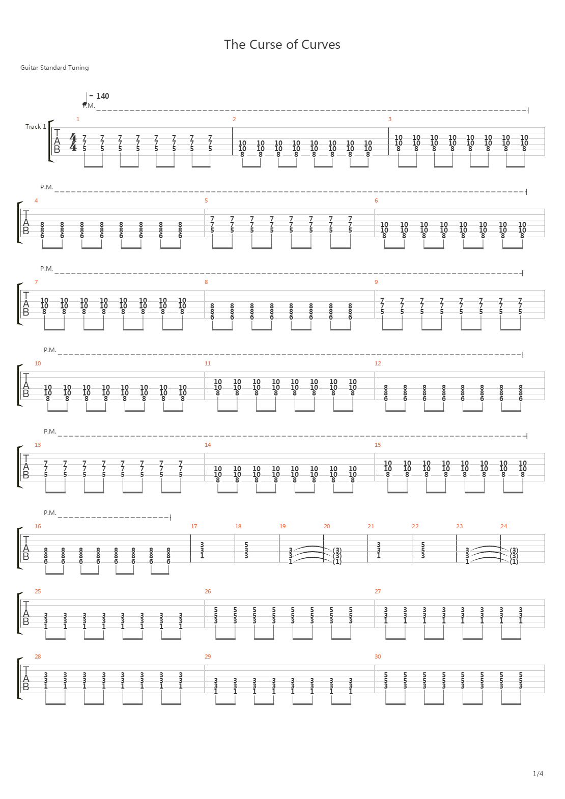 Curse Of Curves吉他谱