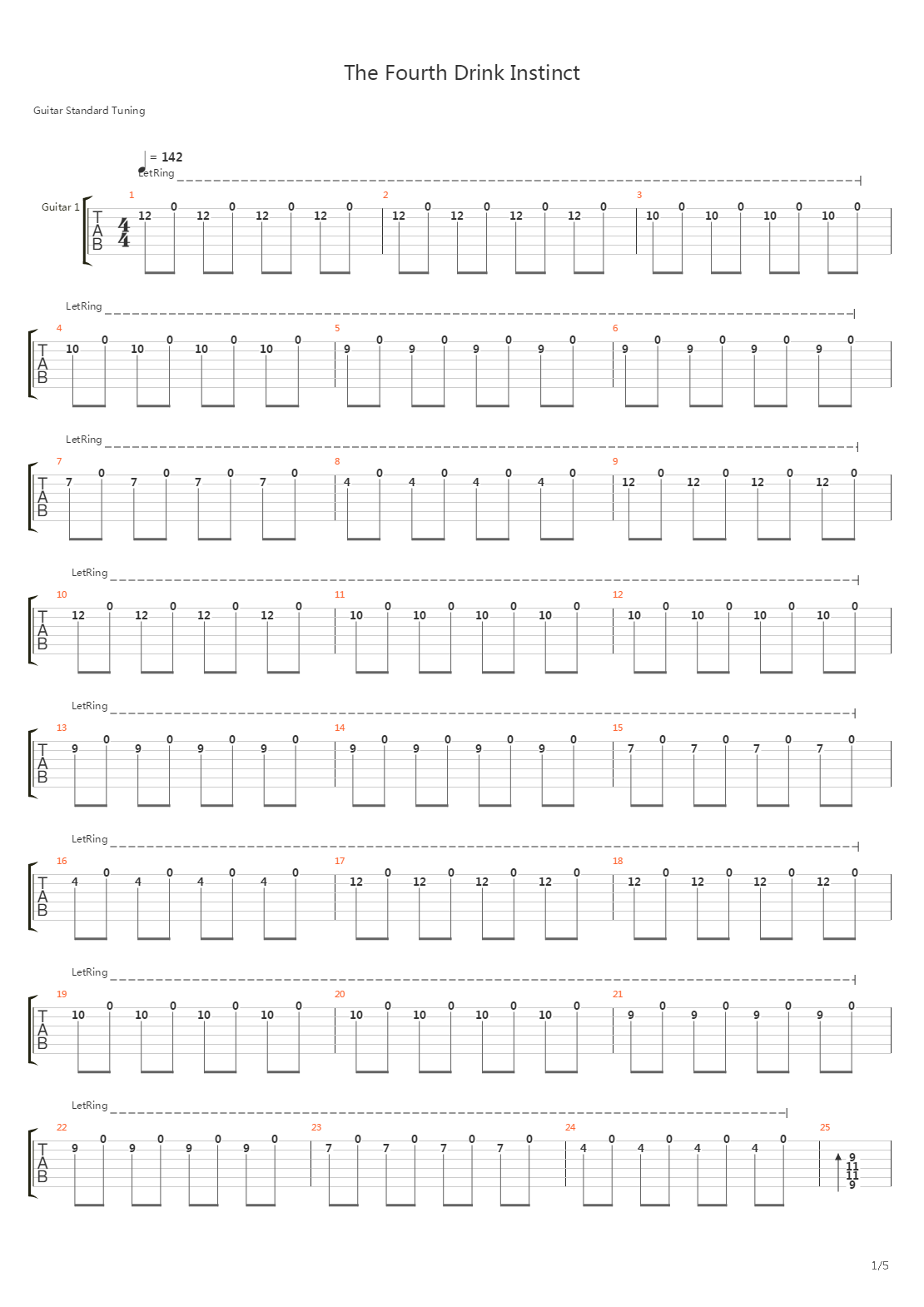 The Fourth Drink Instinct吉他谱