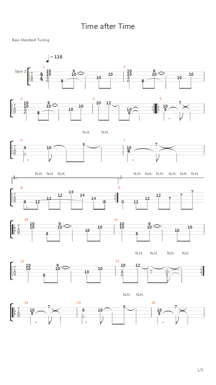 Time After Time吉他谱