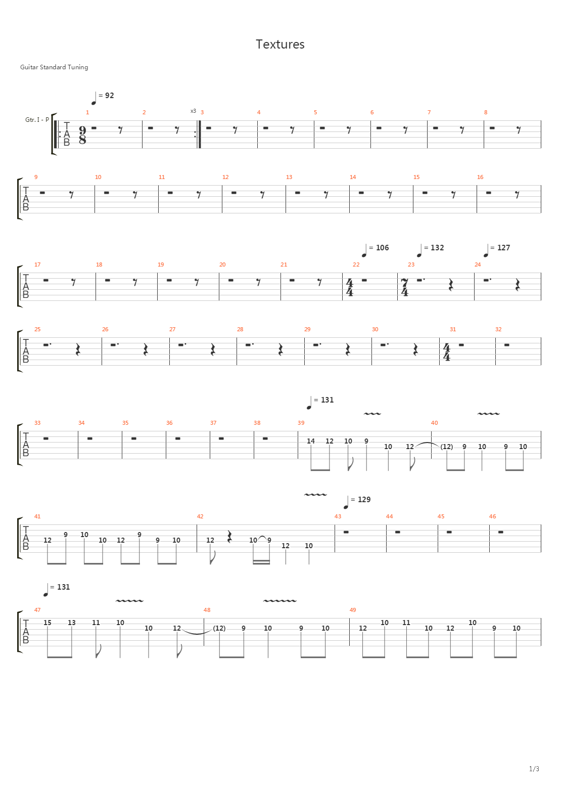 Textures吉他谱