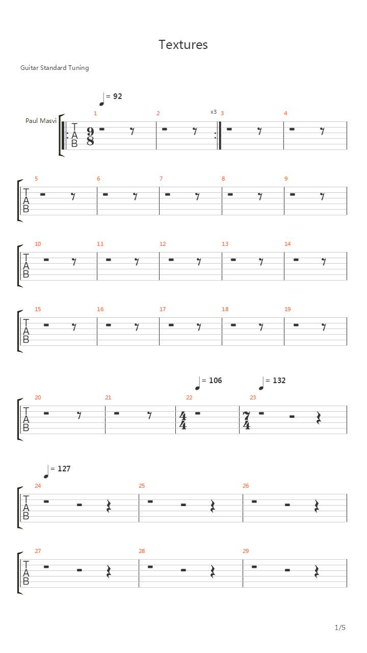 Textures吉他谱