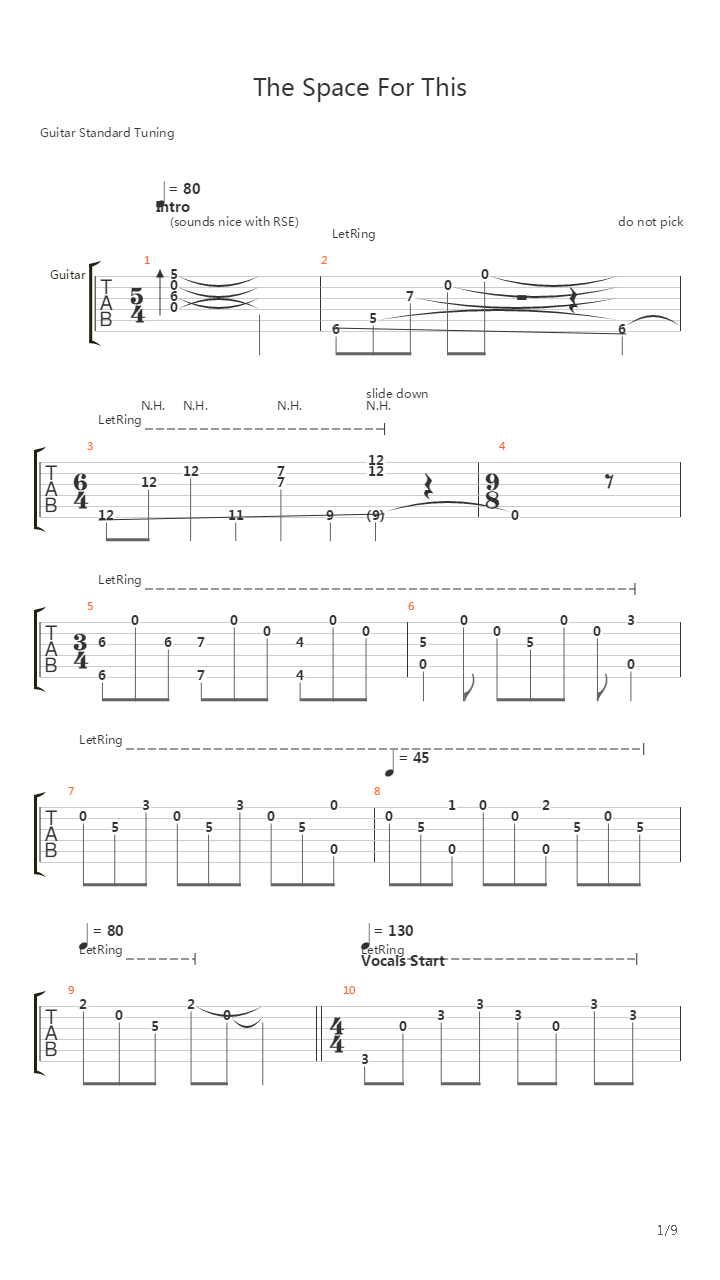 The Space For This吉他谱