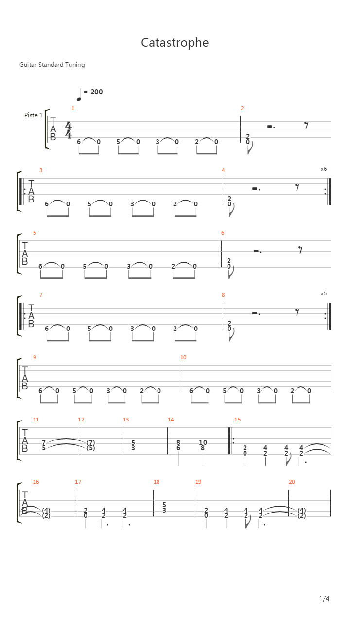 Catastrophe吉他谱