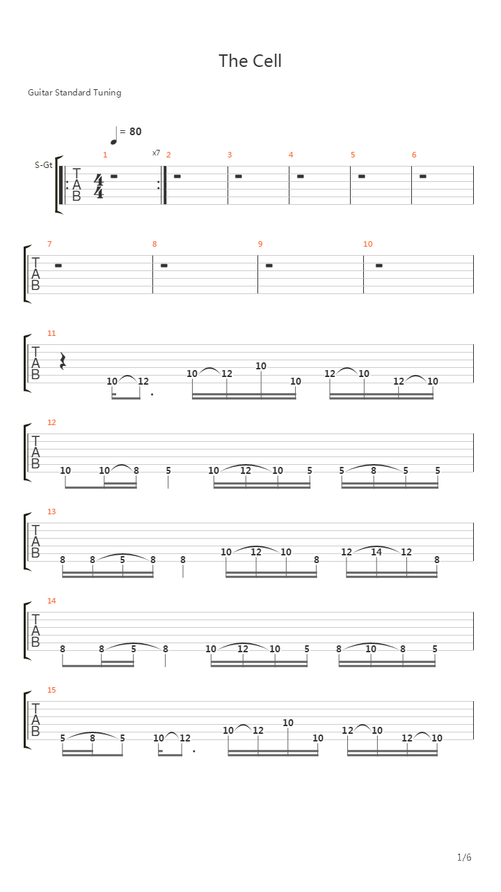 The Cell吉他谱